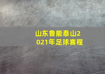 山东鲁能泰山2021年足球赛程