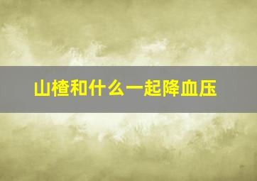 山楂和什么一起降血压