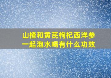 山楂和黄芪枸杞西洋参一起泡水喝有什么功效