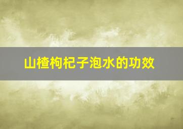 山楂枸杞子泡水的功效