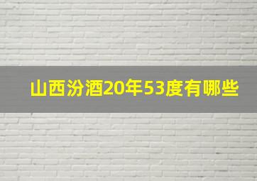 山西汾酒20年53度有哪些