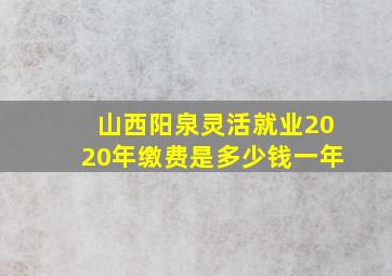 山西阳泉灵活就业2020年缴费是多少钱一年