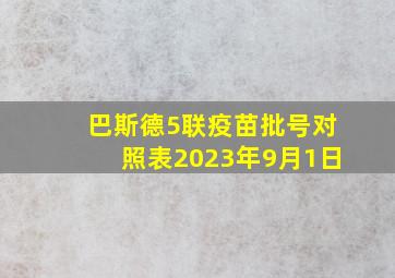 巴斯德5联疫苗批号对照表2023年9月1日