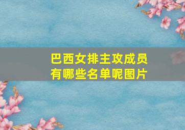 巴西女排主攻成员有哪些名单呢图片