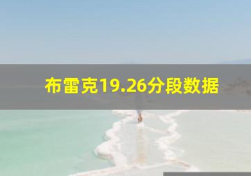 布雷克19.26分段数据