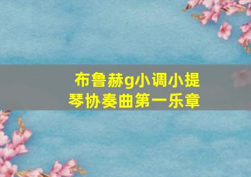 布鲁赫g小调小提琴协奏曲第一乐章