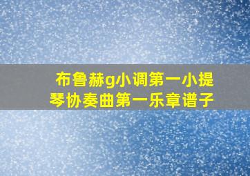 布鲁赫g小调第一小提琴协奏曲第一乐章谱子