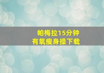 帕梅拉15分钟有氧瘦身操下载