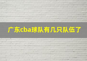 广东cba球队有几只队伍了