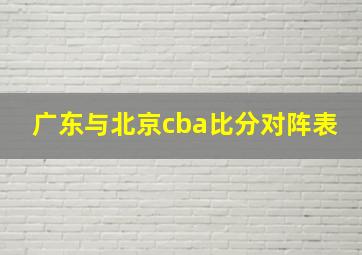 广东与北京cba比分对阵表