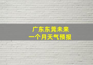 广东东莞未来一个月天气预报