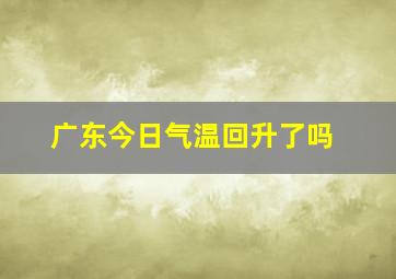 广东今日气温回升了吗