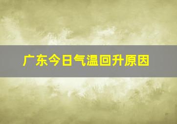 广东今日气温回升原因