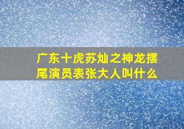 广东十虎苏灿之神龙摆尾演员表张大人叫什么