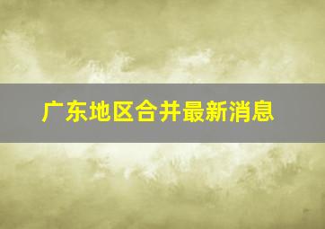 广东地区合并最新消息