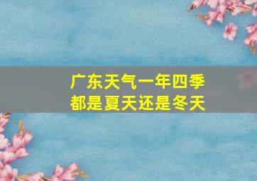 广东天气一年四季都是夏天还是冬天