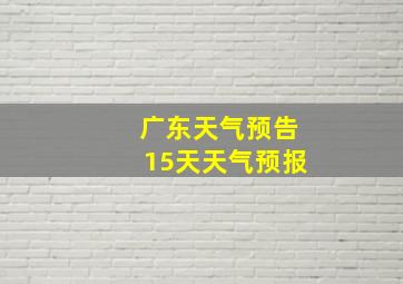 广东天气预告15天天气预报