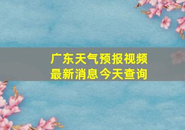 广东天气预报视频最新消息今天查询