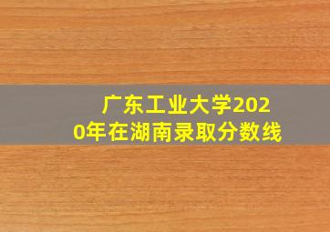 广东工业大学2020年在湖南录取分数线