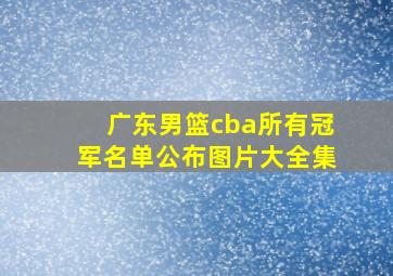 广东男篮cba所有冠军名单公布图片大全集