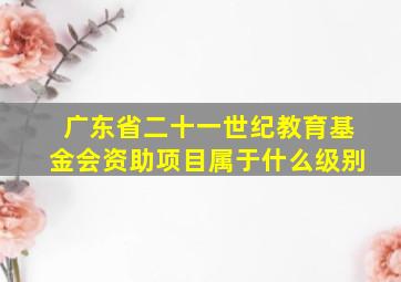 广东省二十一世纪教育基金会资助项目属于什么级别