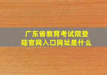 广东省教育考试院登陆官网入口网址是什么