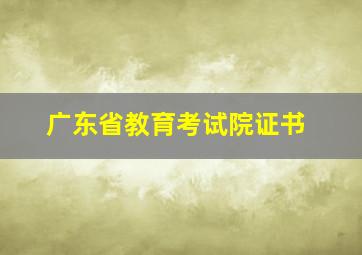 广东省教育考试院证书