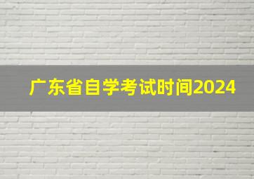 广东省自学考试时间2024