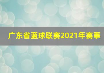 广东省蓝球联赛2021年赛事