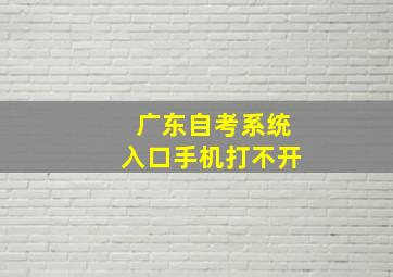 广东自考系统入口手机打不开