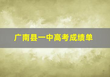 广南县一中高考成绩单