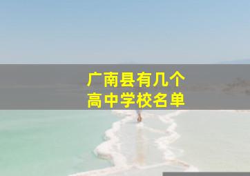 广南县有几个高中学校名单