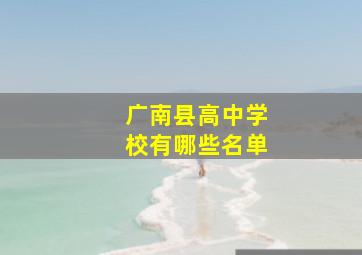 广南县高中学校有哪些名单