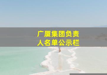 广厦集团负责人名单公示栏