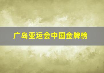 广岛亚运会中国金牌榜