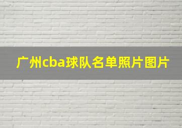 广州cba球队名单照片图片