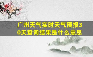 广州天气实时天气预报30天查询结果是什么意思