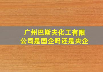 广州巴斯夫化工有限公司是国企吗还是央企