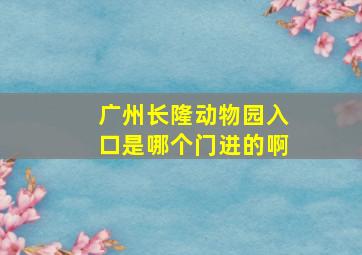 广州长隆动物园入口是哪个门进的啊