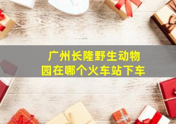 广州长隆野生动物园在哪个火车站下车