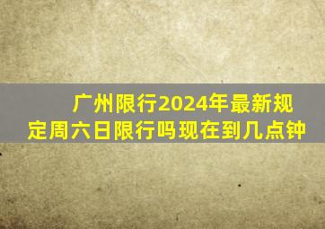 广州限行2024年最新规定周六日限行吗现在到几点钟