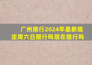 广州限行2024年最新规定周六日限行吗现在限行吗