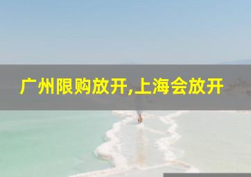 广州限购放开,上海会放开