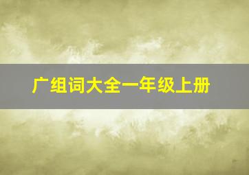 广组词大全一年级上册