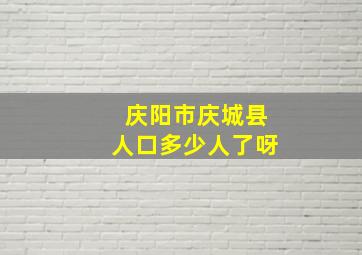 庆阳市庆城县人口多少人了呀