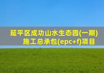 延平区成功山水生态园(一期)施工总承包(epc+f)项目