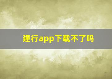 建行app下载不了吗