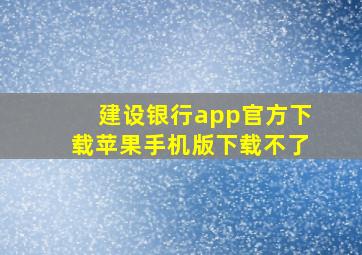 建设银行app官方下载苹果手机版下载不了