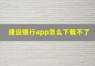 建设银行app怎么下载不了