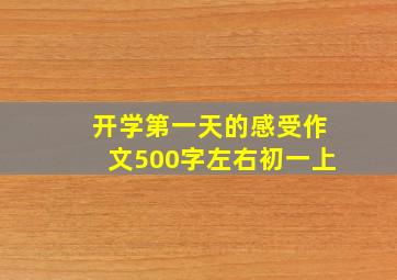 开学第一天的感受作文500字左右初一上